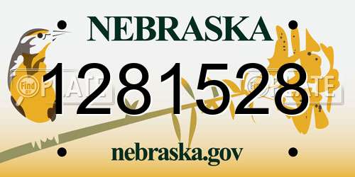 1281528 Nebraska License Plate