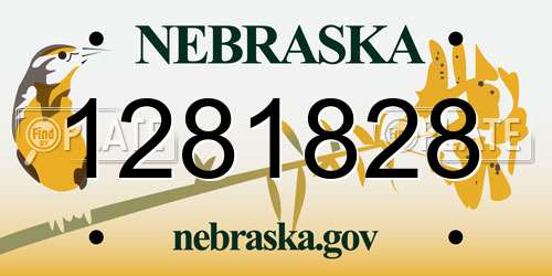 1281828 Nebraska License Plate