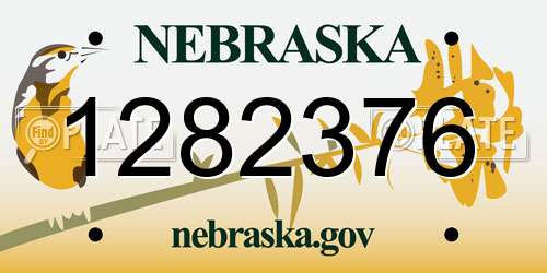 1282376 Nebraska License Plate