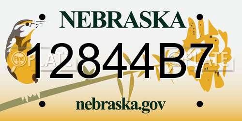 12844B7 Nebraska License Plate