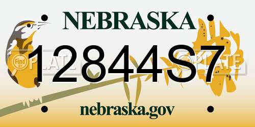 12844S7 Nebraska License Plate