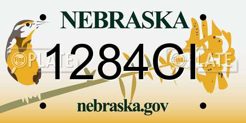 1284CI Nebraska License Plate