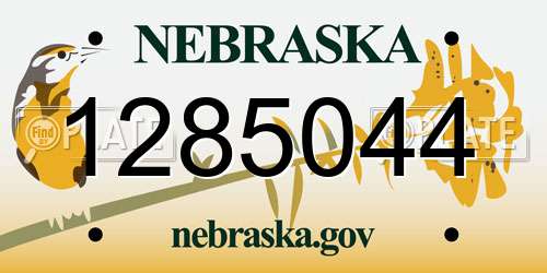 1285044 Nebraska License Plate