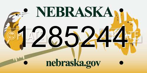 1285244 Nebraska License Plate