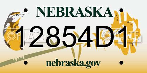 12854D1 Nebraska License Plate