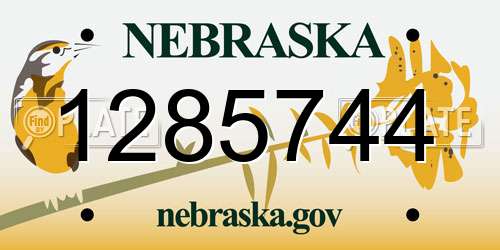 1285744 Nebraska License Plate