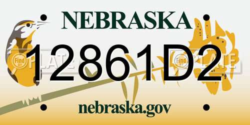 12861D2 Nebraska License Plate