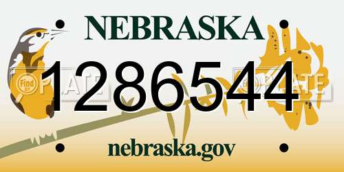 1286544 Nebraska License Plate