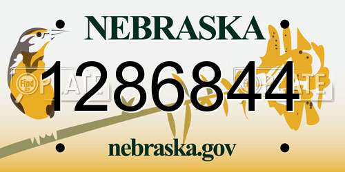 1286844 Nebraska License Plate