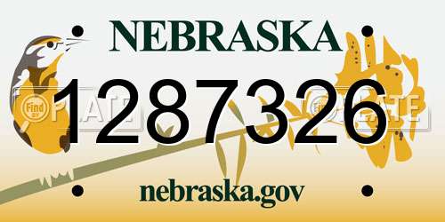 1287326 Nebraska License Plate