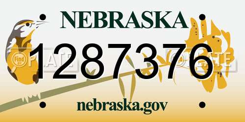 1287376 Nebraska License Plate