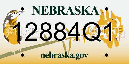 12884Q1 Nebraska License Plate