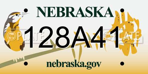 128A41 Nebraska License Plate