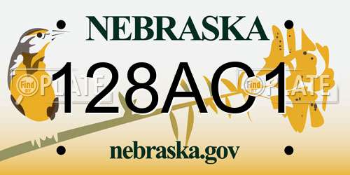 128AC1 Nebraska License Plate