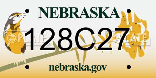 128C27 Nebraska License Plate