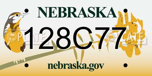 128C77 Nebraska License Plate