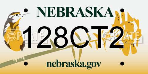 128CT2 Nebraska License Plate