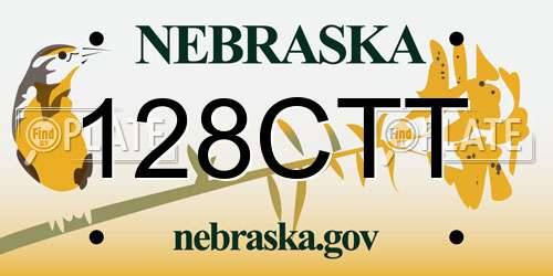 128CTT Nebraska License Plate