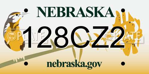 128CZ2 Nebraska License Plate