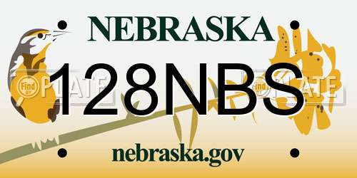 128NBS Nebraska License Plate
