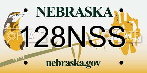 128NSS Nebraska License Plate
