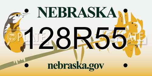 128R55 Nebraska License Plate