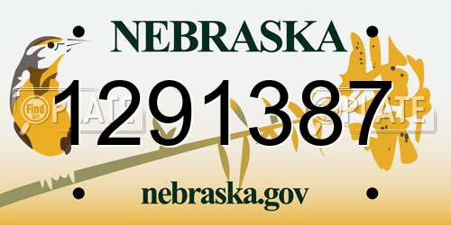 1291387 Nebraska License Plate