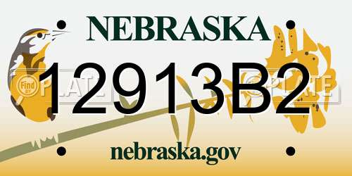 12913B2 Nebraska License Plate