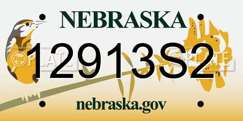 12913S2 Nebraska License Plate