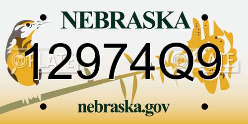 12974Q9 Nebraska License Plate