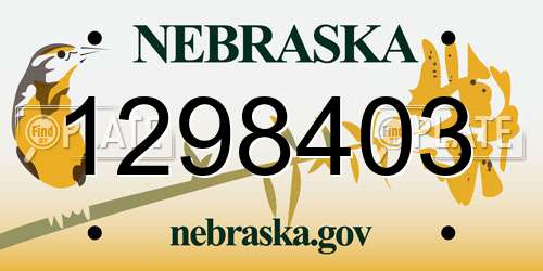 1298403 Nebraska License Plate