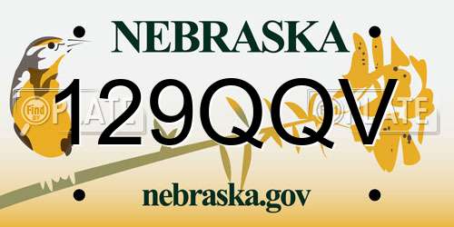 129QQV Nebraska License Plate