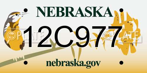 12C977 Nebraska License Plate