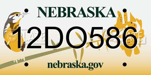 12DO586 Nebraska License Plate
