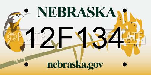 12F134 Nebraska License Plate