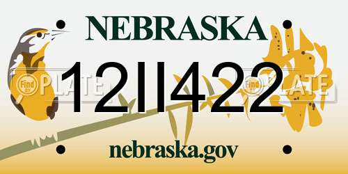 12II422 Nebraska License Plate