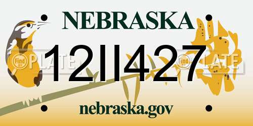 12II427 Nebraska License Plate