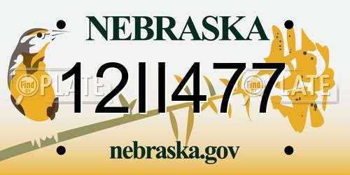 12II477 Nebraska License Plate