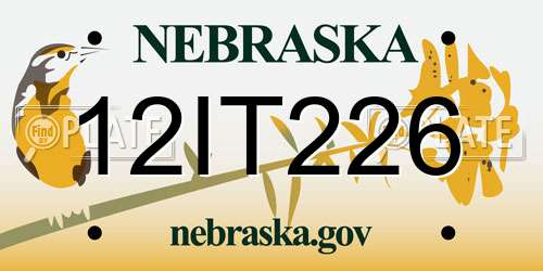 12IT226 Nebraska License Plate