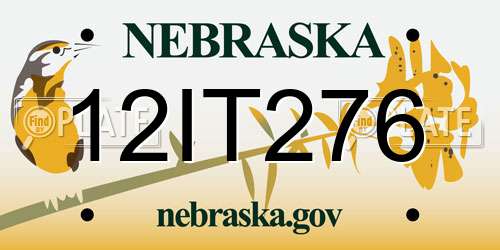 12IT276 Nebraska License Plate