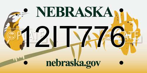 12IT776 Nebraska License Plate