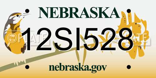 12SI528 Nebraska License Plate