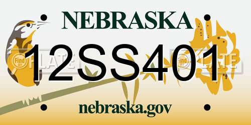 12SS401 Nebraska License Plate