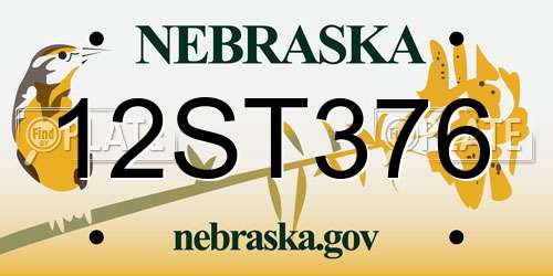 12ST376 Nebraska License Plate