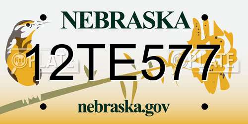 12TE577 Nebraska License Plate