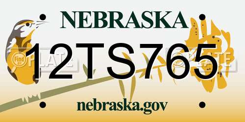 12TS765 Nebraska License Plate