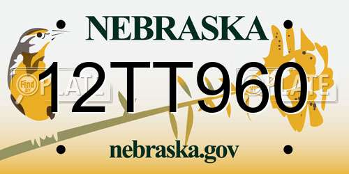 12TT960 Nebraska License Plate