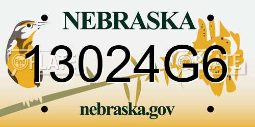 13024G6 Nebraska License Plate