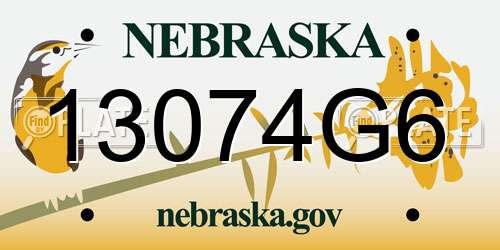 13074G6 Nebraska License Plate