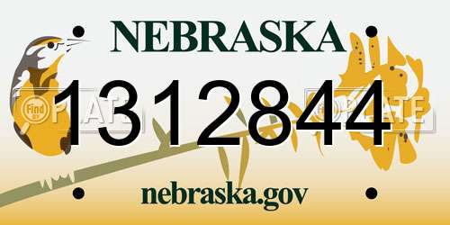 1312844 Nebraska License Plate